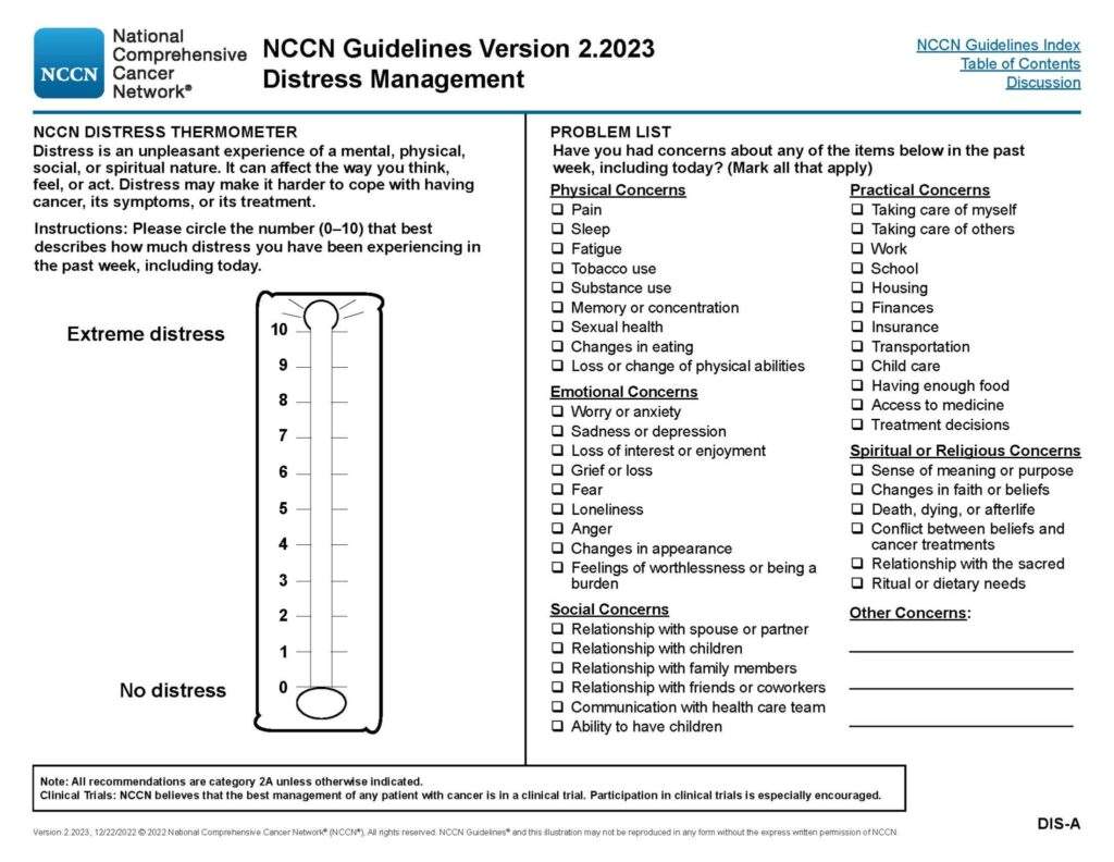 Nccn Distress Thermometer